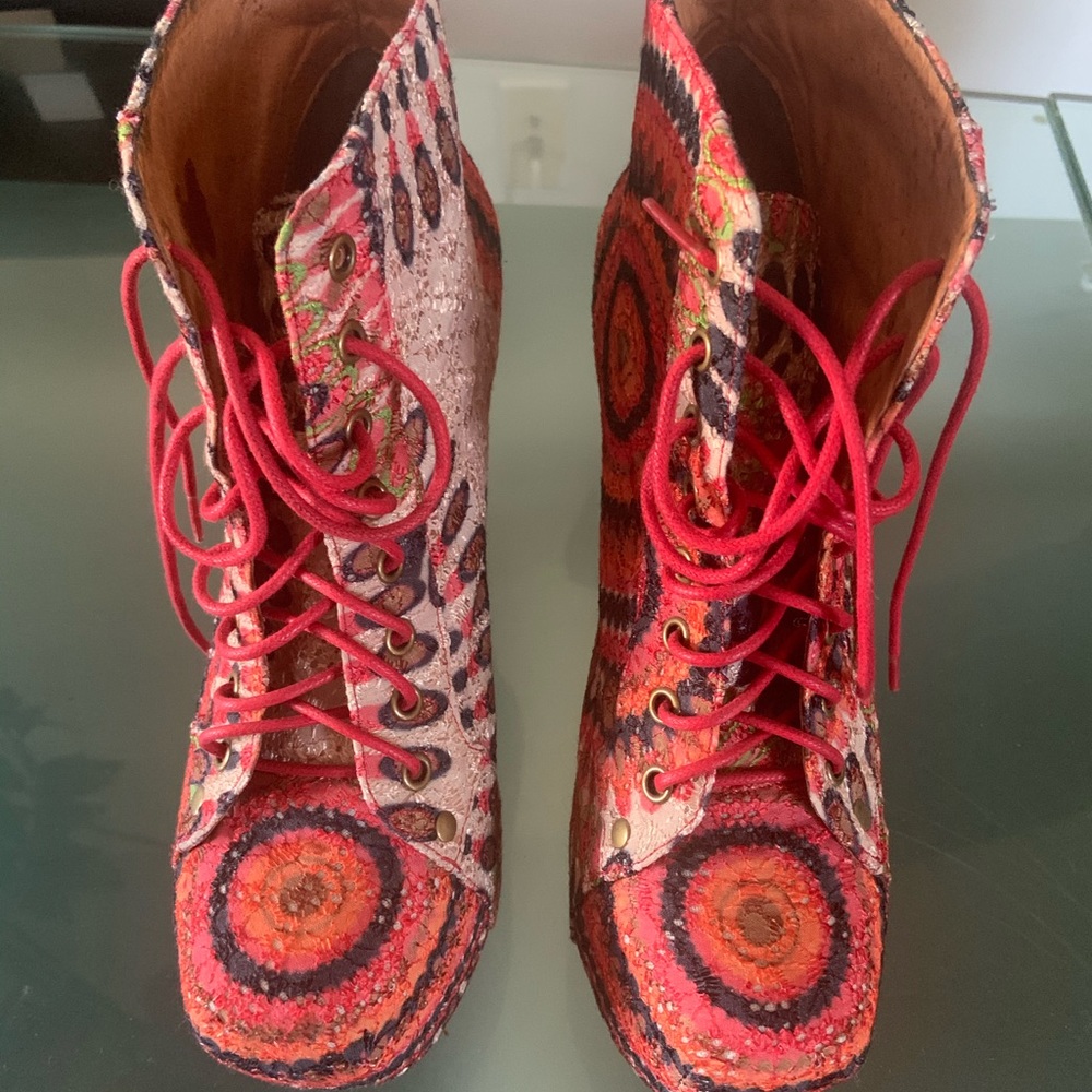 Jeffrey Campbell platform colorful short boots